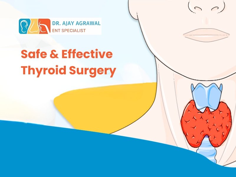 "Dr. Ajay Agrawal, ENT Specialist, performing safe and effective thyroid surgery with expert care."
